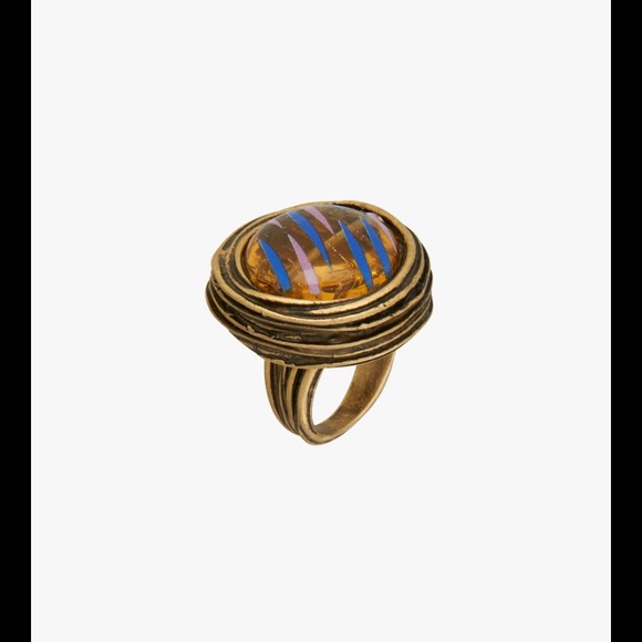 ZARA 2021 BLUE GLASS RING - Picture 2 of 3